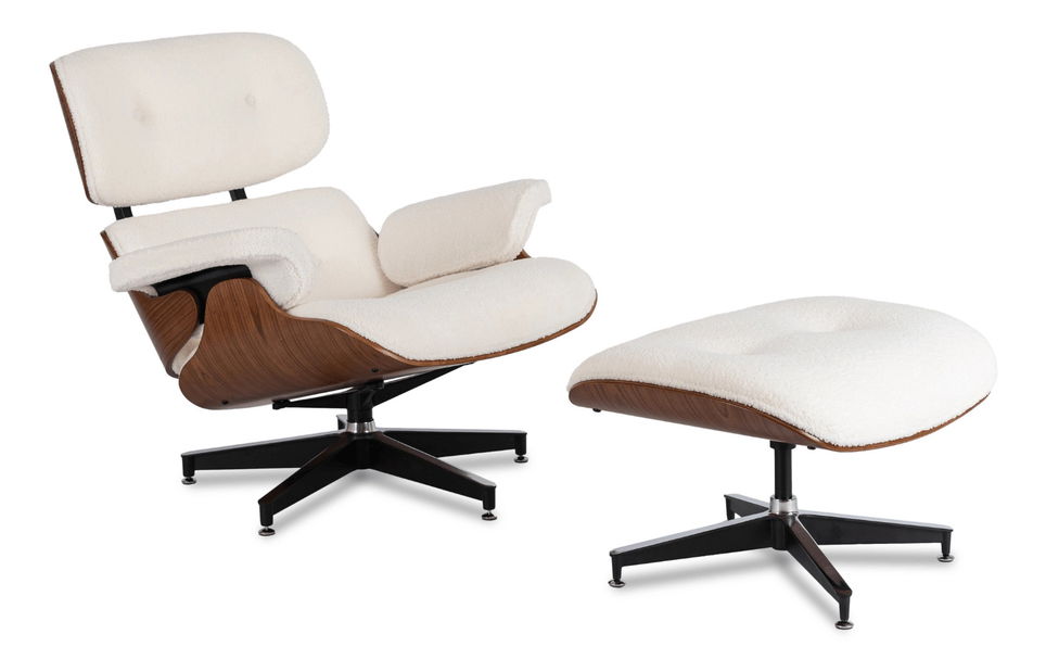 Fotelja sa tabureom Procesion (bijela) 