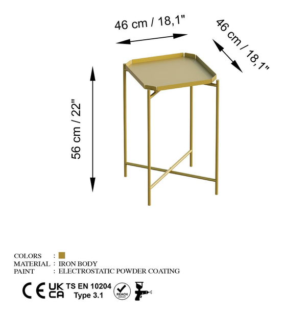 Măsuță de cafea Museli 8 (auriu) 