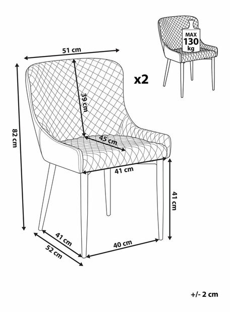 Set 2 buc. scaune pentru sufragerie Soho (maro)