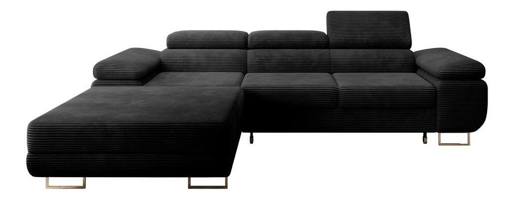 Sarokkanapé Grande (B) (fekete + króm)