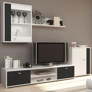 Mobilier living Gerra (alb + negru) *vânzare stoc