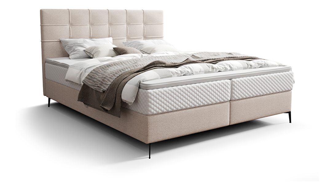Manželská posteľ 180 cm Infernus Comfort (svetlosivá) (s roštom, s úl. priestorom)