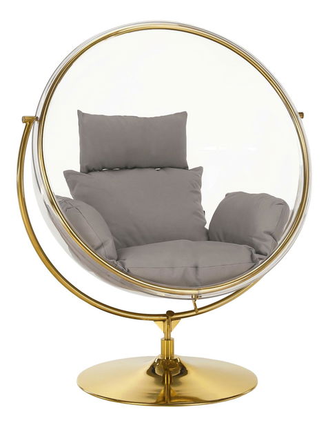 Függesztett hintafotel Belgica 2 (transzparens + arany + szürke) 