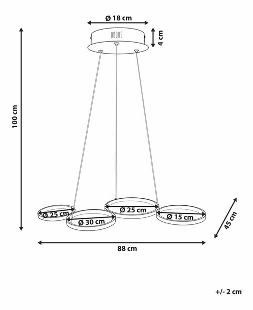 Závesné svietidlo Pibza (čierna)