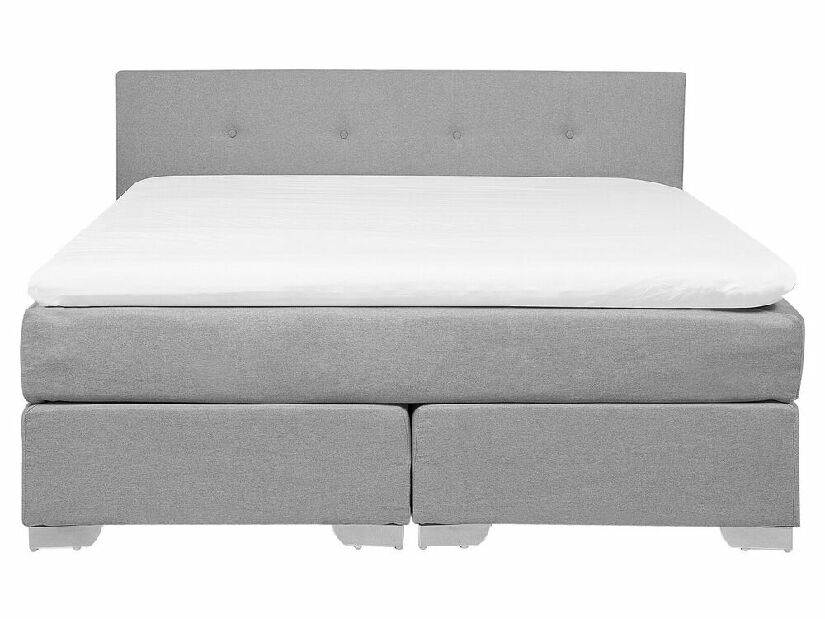 Manželská posteľ Boxspring 160 cm CONSOLE (s roštom a matracom) (sivá)