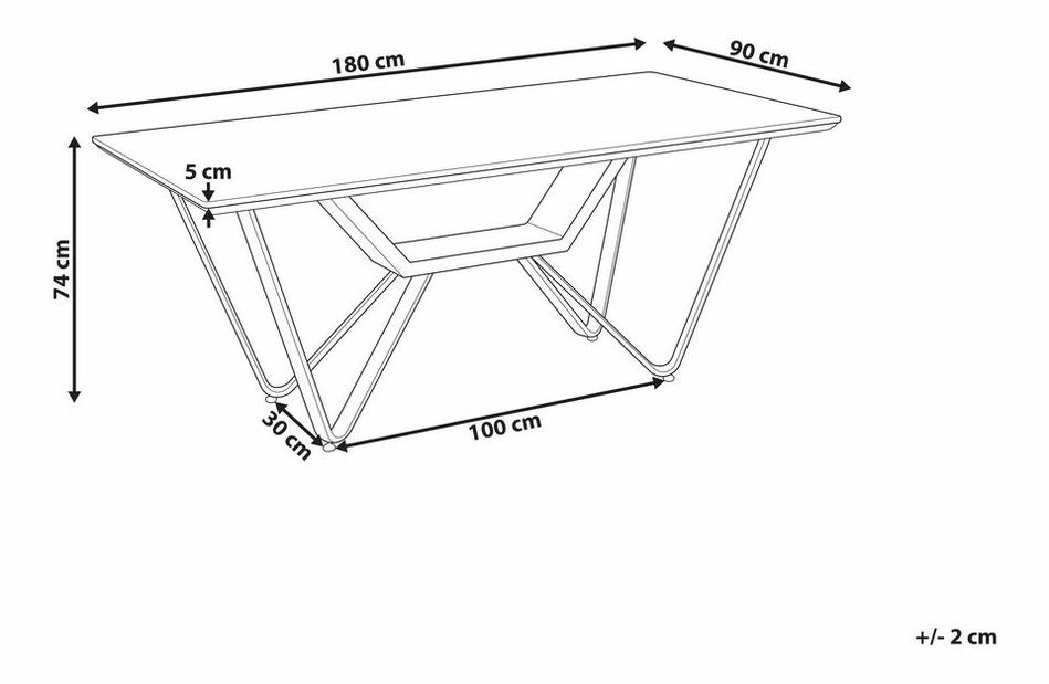 Jedálenský stôl Baltasar (sivá) (pre 8 a viac osôb)