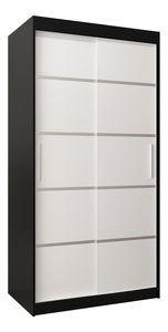 Dulap de haine 120 cm Verika 1 120 (negru + alb)