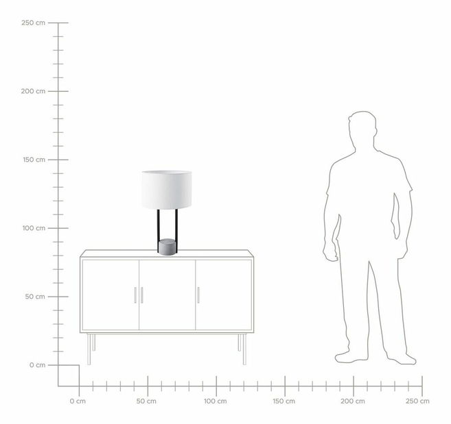 Stolná lampa Remulus (biela)