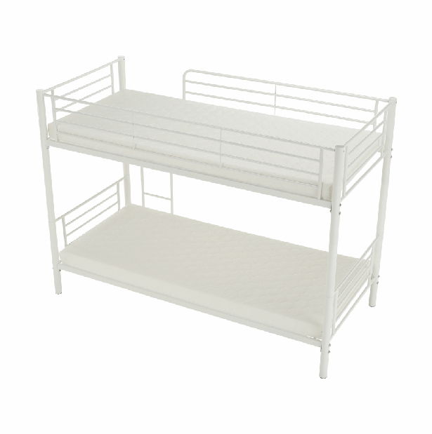 Detská poschodová posteľ 90 cm Kamila (biela) (s roštom)