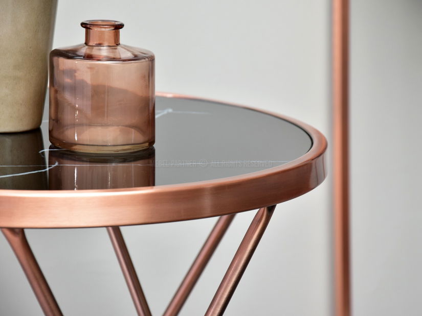 Dohányzóasztal Armin S (fekete márvány + réz)