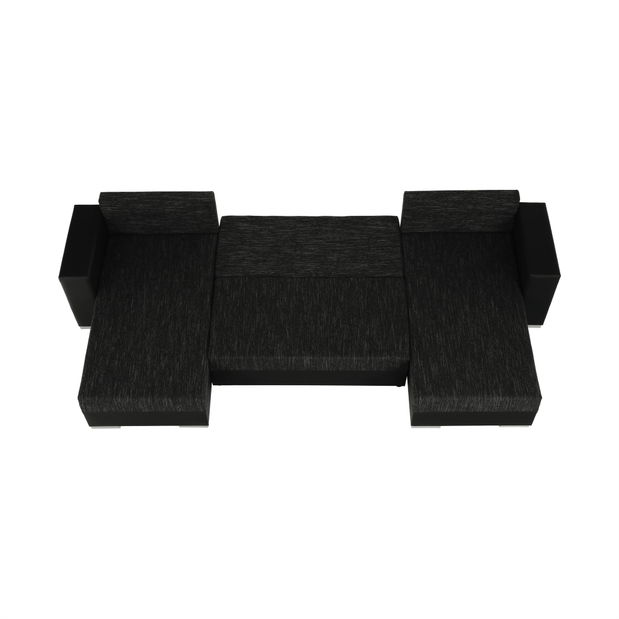 Colțar în formă de U Esa (negru + negru șuvițat)