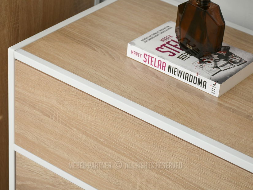 Comodă Soren Kom (sonoma + alb)