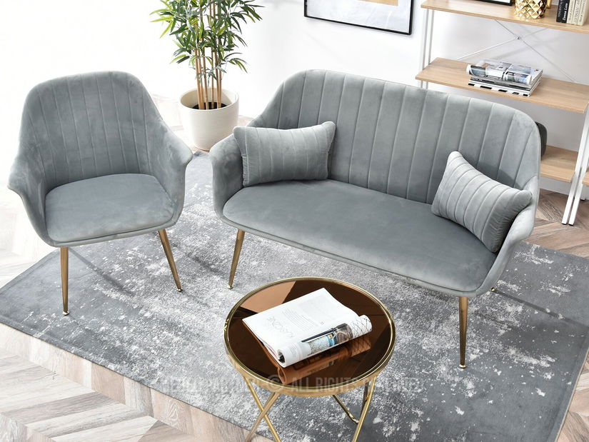 Kanapé Osmol S (szürke + arany)