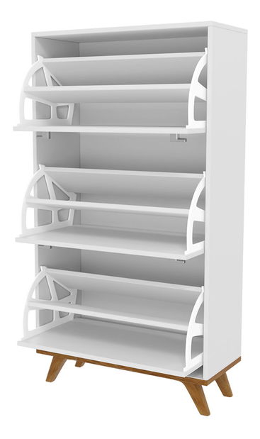 Szekrény Talbergia TN02 (fehér + fehér + arany craft tölgy)