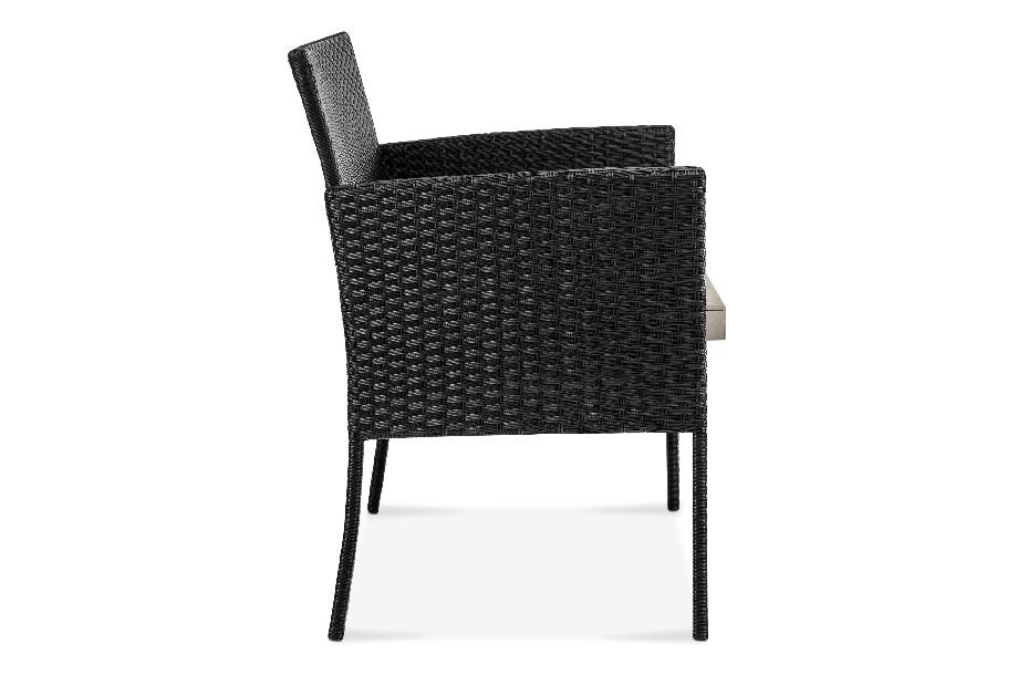 Set de mobilier pentru grădină 2+1+1 Devon (negru + bej)