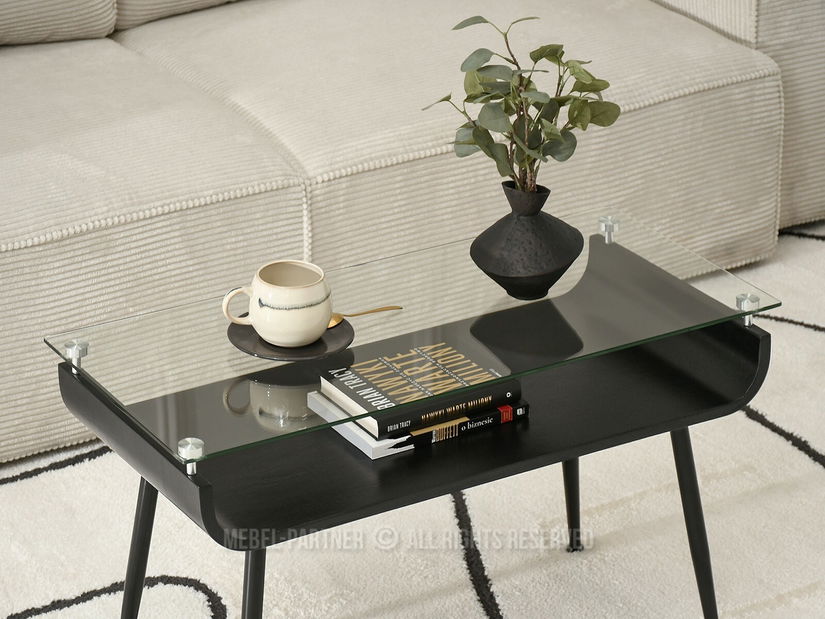 Konferenčný stolík Largus (čierne drevo + čierna)