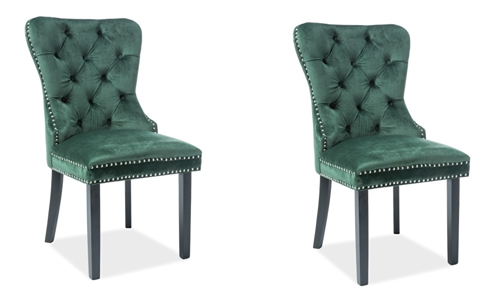 Blagovaonska stolica (2 kom.) Aurore Velvet (zelena) *rasprodaja