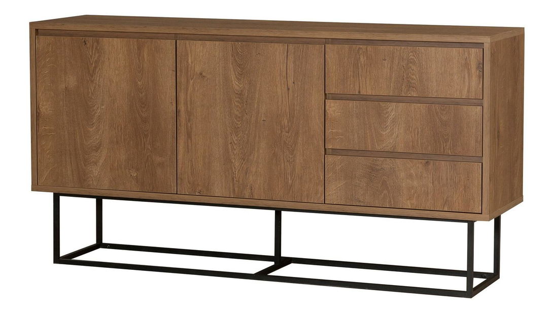 Súprava nábytku do obývacej izby Laxi 4 (orech + čierna)