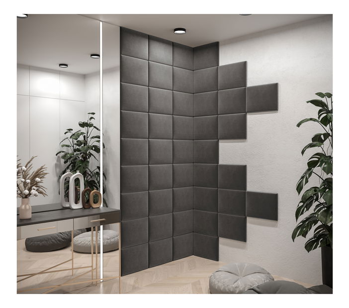 Čalúnený panel Cubic 40x30 cm (sivá)