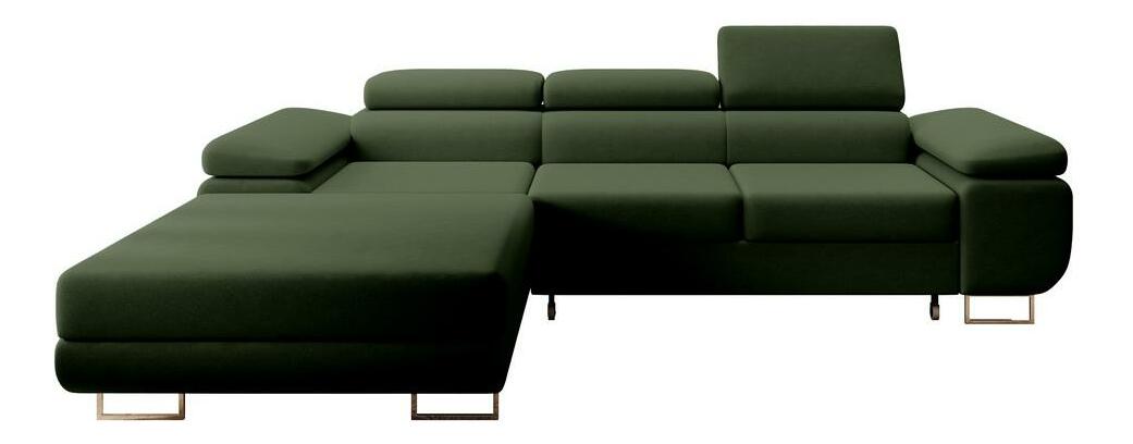 Rohová sedacia súprava Grande (L) (zelená + chrómová)