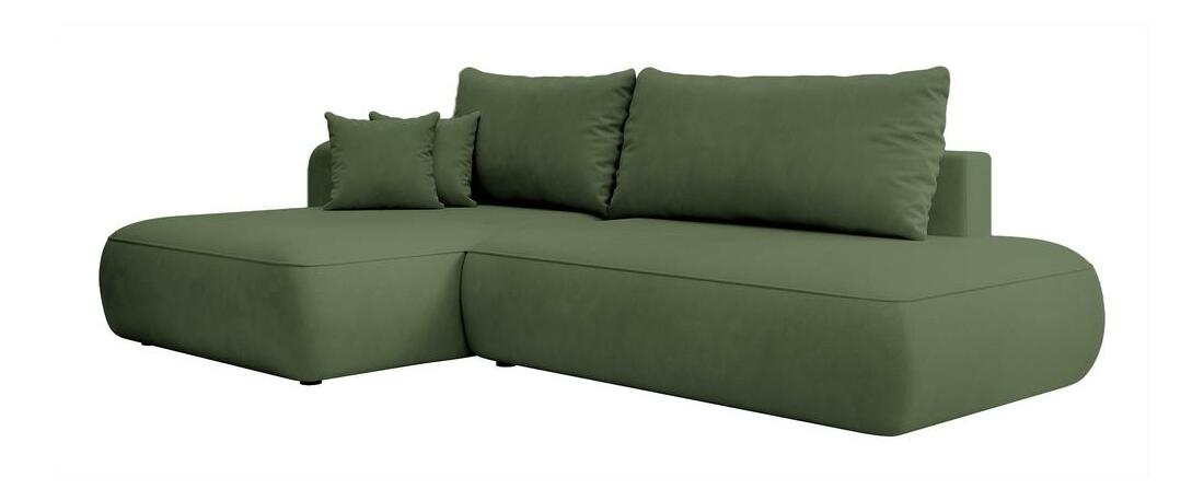 Kutna garnitura Fergie (L) (maslinasto zelena + crna)