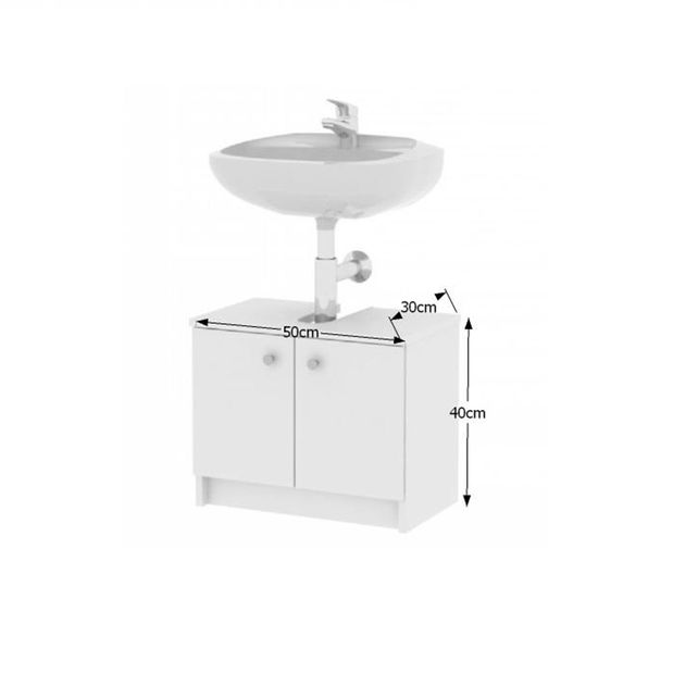 Fürdőszoba szekrény mosdó alá Tarika Si02 2D fehér