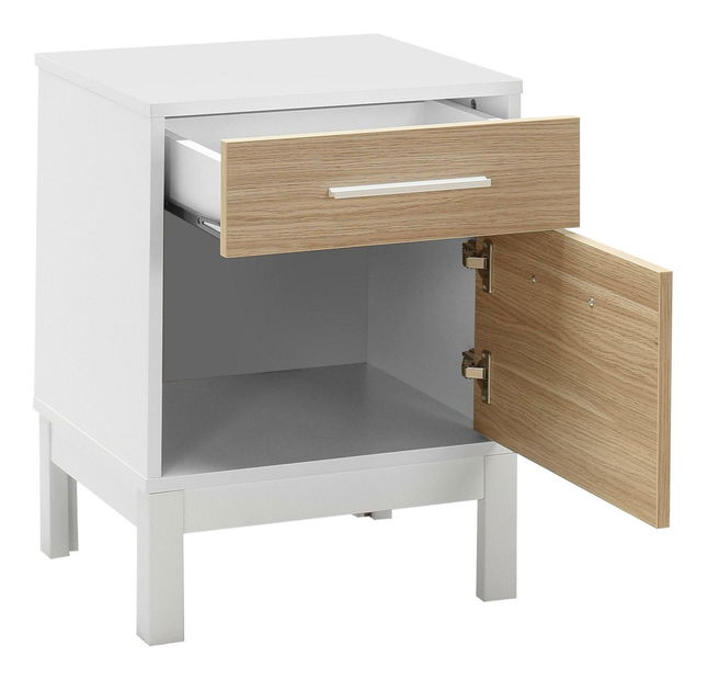 Nočný stolík Sivado 2 (dub + biela)