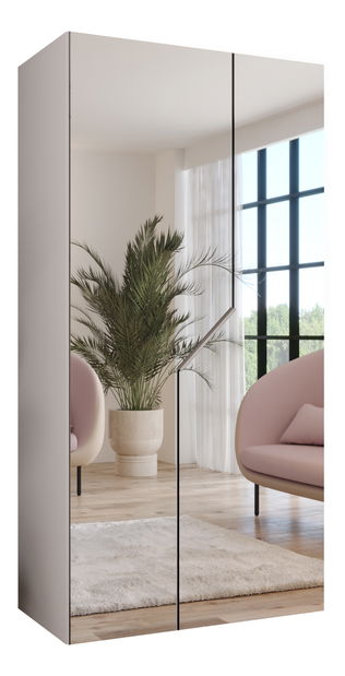 Dulap de haine Alaris 3 100 (alb + cașmir) (cu oglindă)