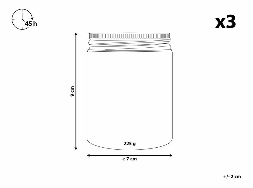 Sada 3 ks vonných sviečok šalvia a morská soľ/oceán/orchidea Baila (ružová)