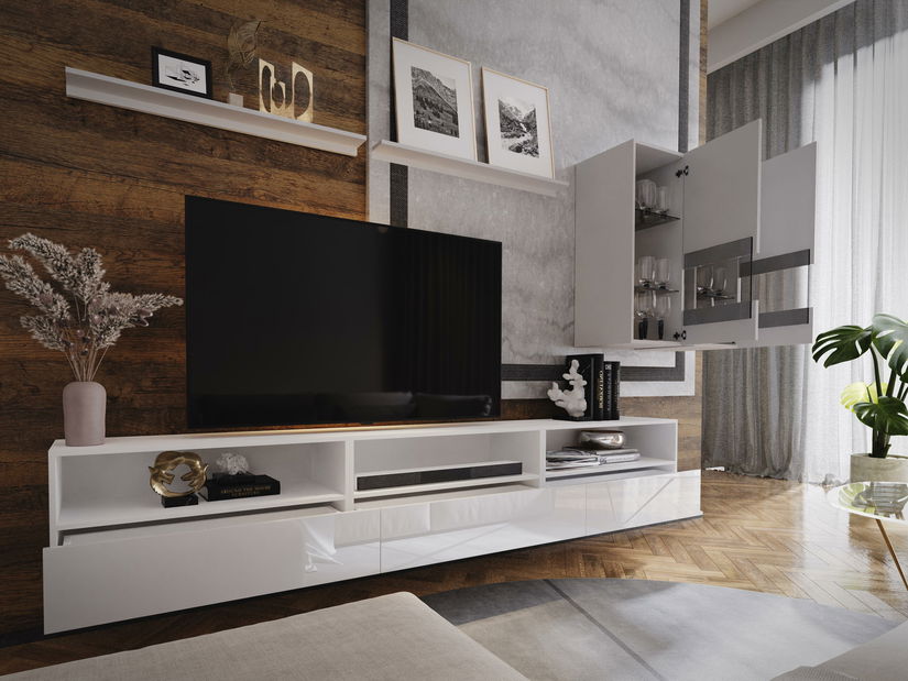 Mobilier living Berny 24 (alb + alb lucios)