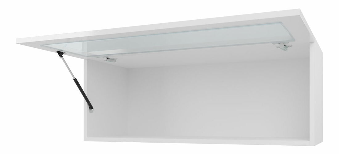 Vitrina 90 staklo Zylia (crna + hrast wotan) (bijela LED rasvjeta)