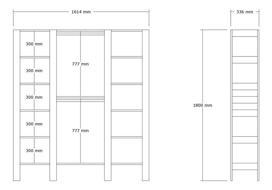 Regál Clementine 4 (zafír tölgy)