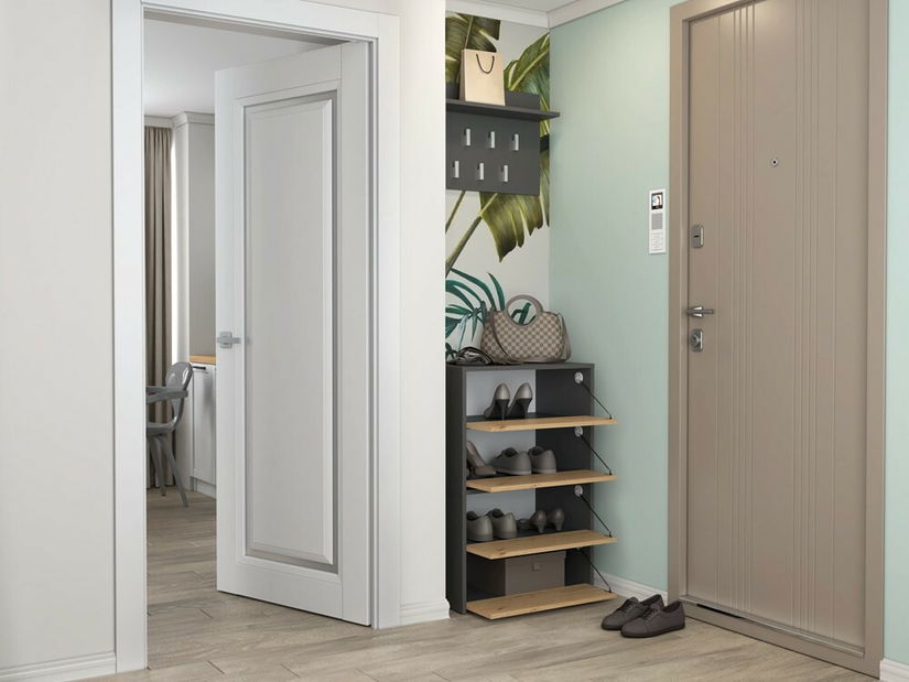 Botník (skrinka na topánky) Metido 2 (antracit + dub artisan)