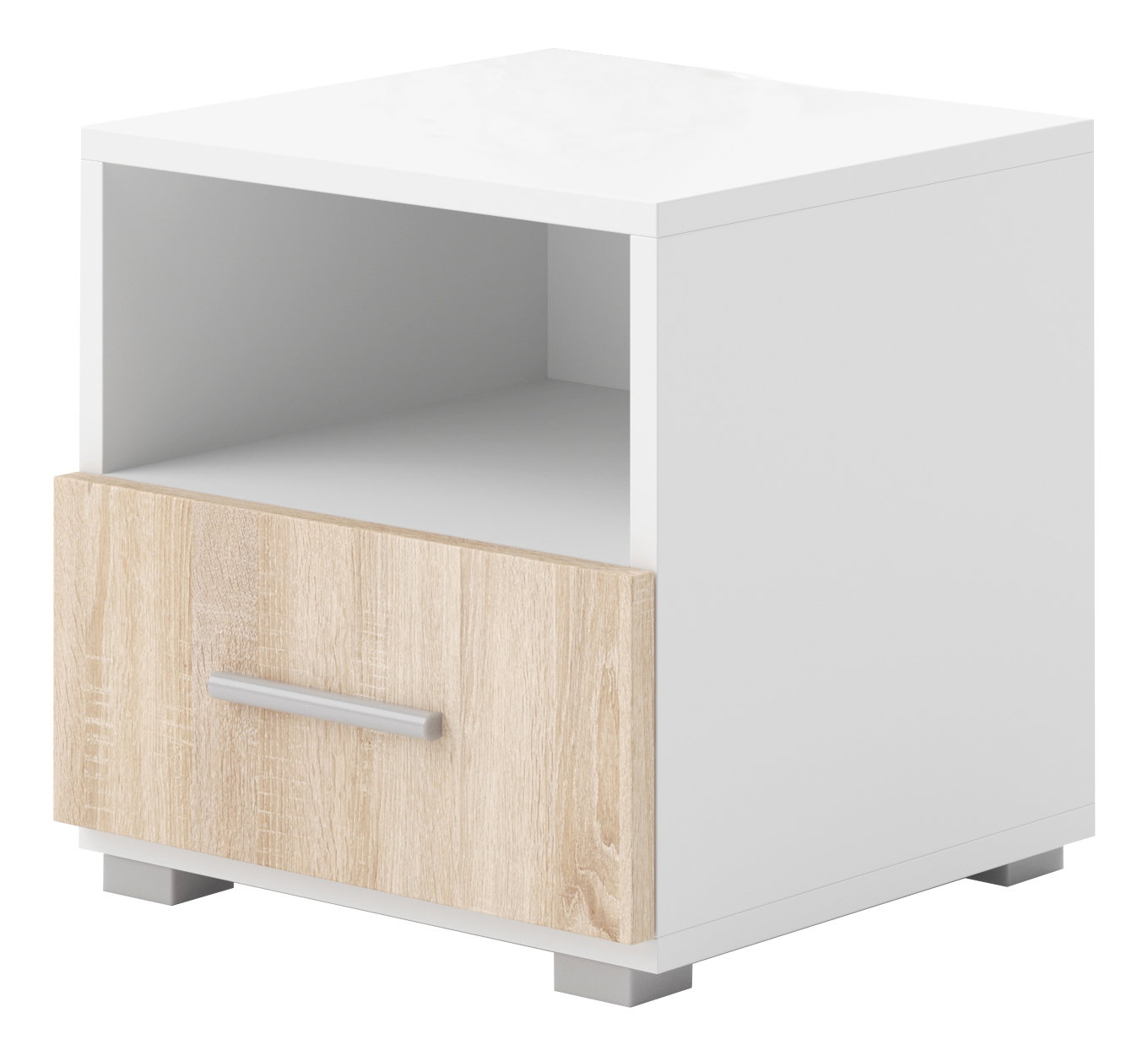Éjjeliszekrény Effie (fehér + sonoma tölgy)