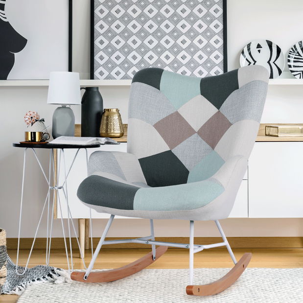 Hintafotel Gerelon (fehér + patchwork)