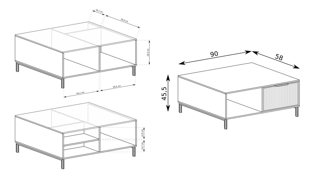 Dohányzóasztal Lusy 06 (indigo)