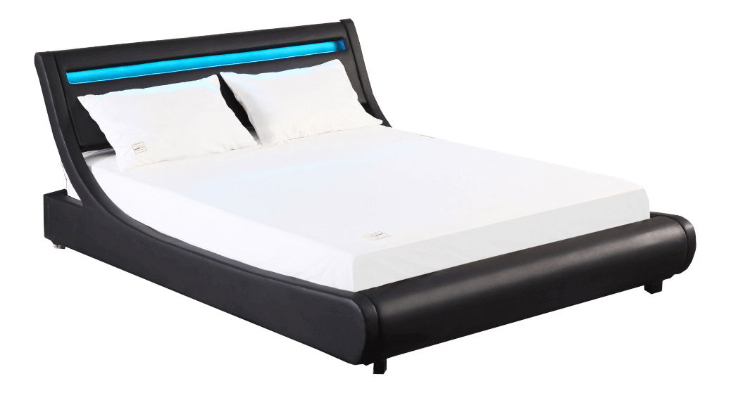 Franciaágy 160 cm Filina (fekete) (ágyráccsal)