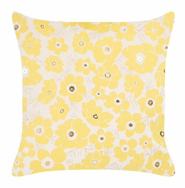 Sada 2 ozdobných vankúšov 45 x 45 cm Trite (žltá)