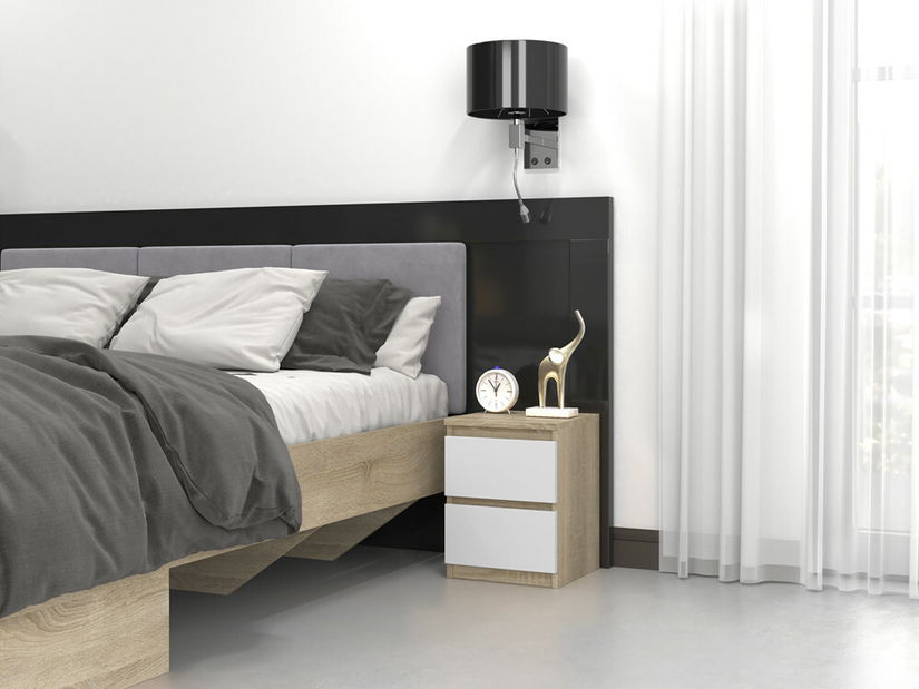 Nočný stolík Musecalo 2 (dub sonoma + biela)