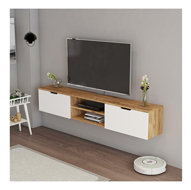 TV asztal/szekrény Lenive 2 (fehér + atlanti fenyő) 