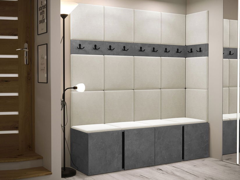 Mobilier hol Tovenaz II (stejar artisan + negru)