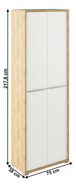 Dulap cu rafturi Rumia 05 (stejar artisan + alb)