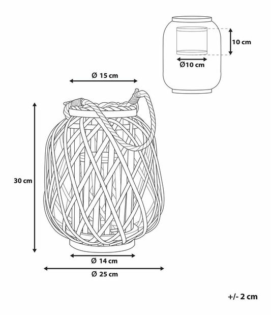 Lampáš MAURI 30 cm (drevo) (čierna)