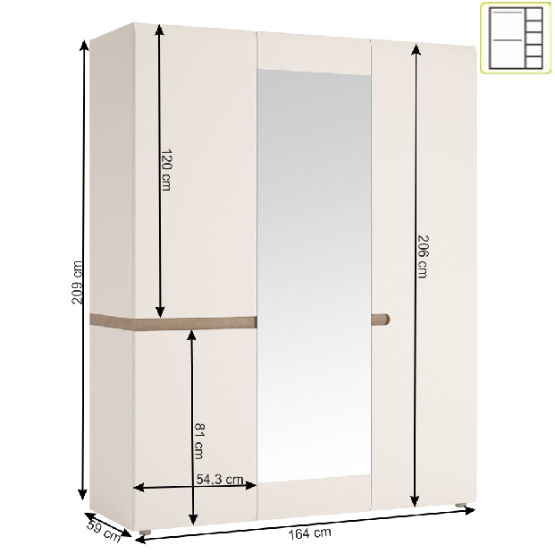 Dulap de haine Lysander Typ 22 3D