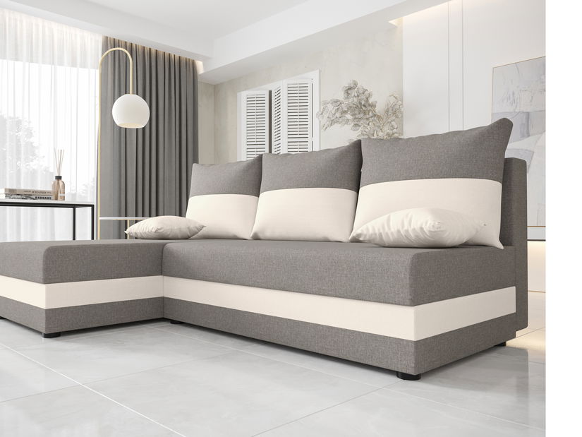 Colțar Harmony L (Gri deschis + Alb) (S)