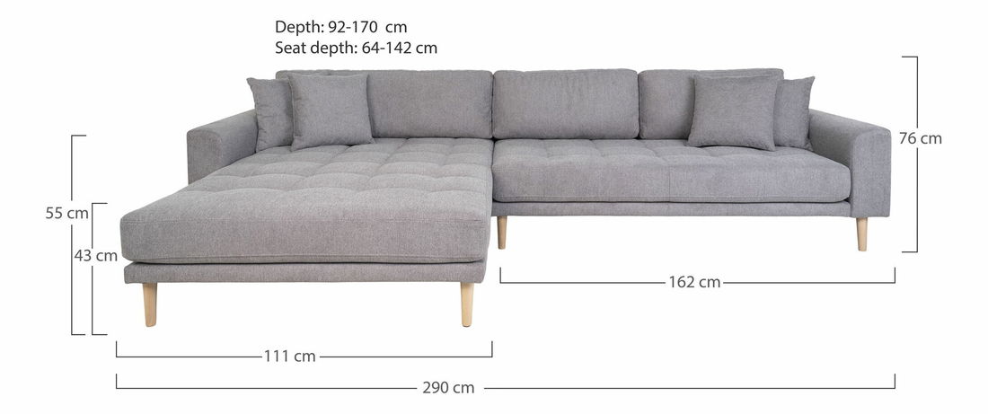 Rohová sedacia súprava (L) Lvaveriaora (svetlosivá)