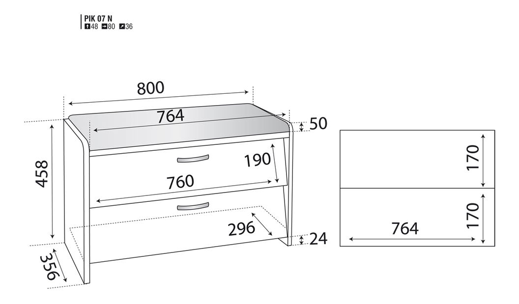 Cipőtároló (cipősszekrény) Pik 07