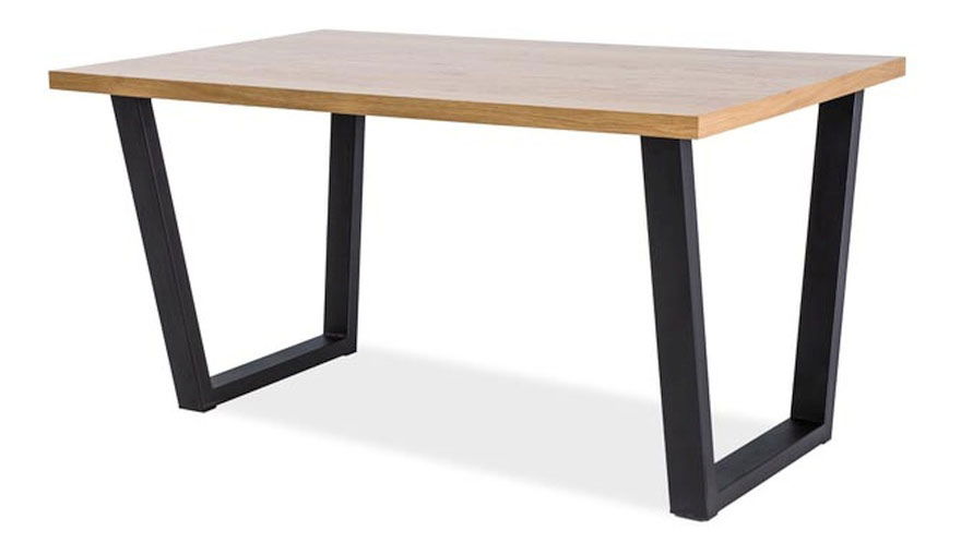 Jedálenský stôl Verdell (dub + čierna) (pre 4 osoby)