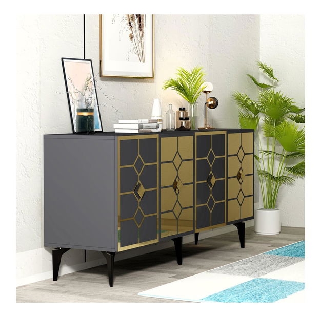 Skrinka Kavesi 1 (antracit + zlatá) 