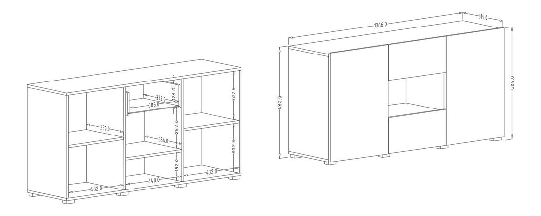 Vitrína Della Typ 26 (biela)
